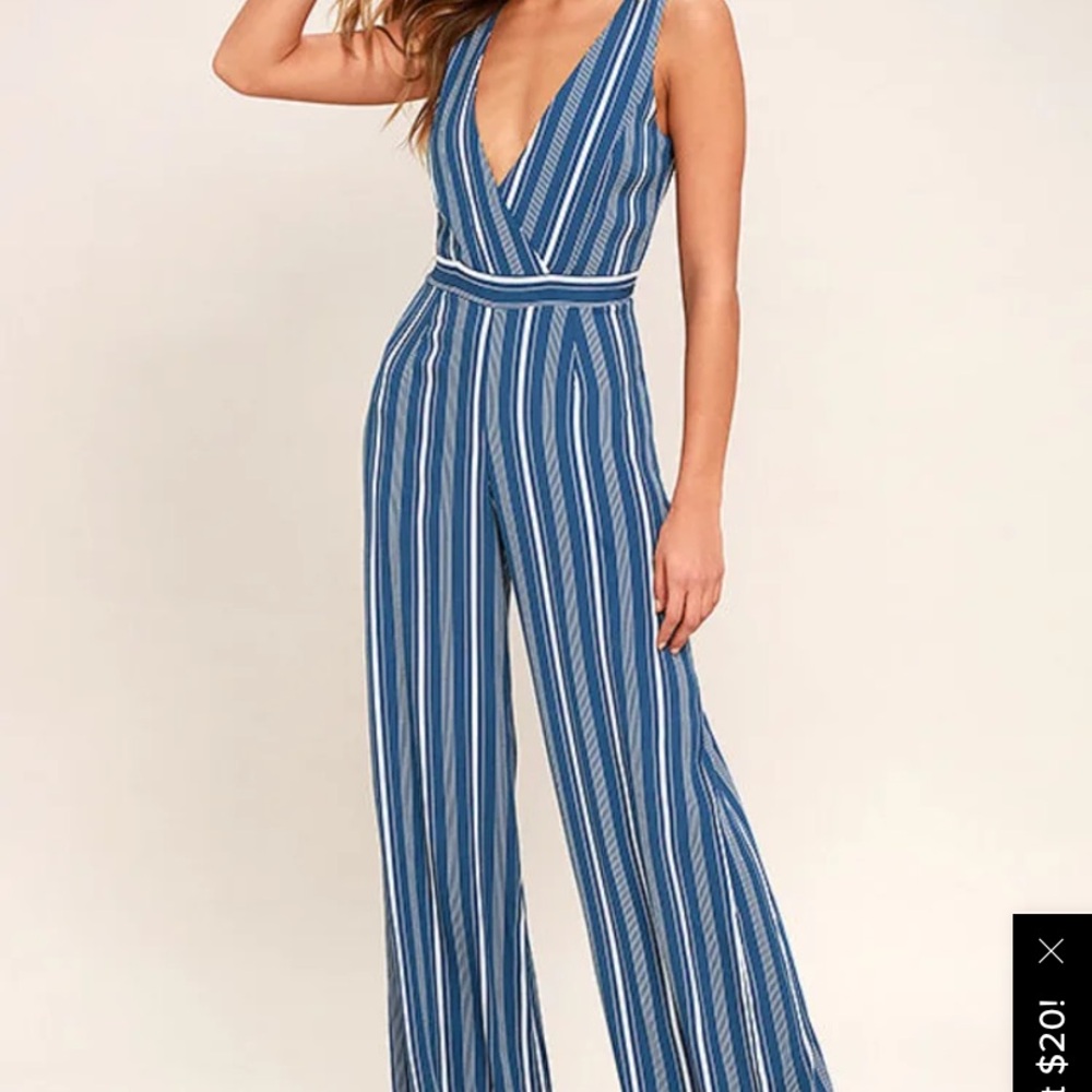 NWT Montauk Yacht Club Blue and White Stripe Jumpsuit